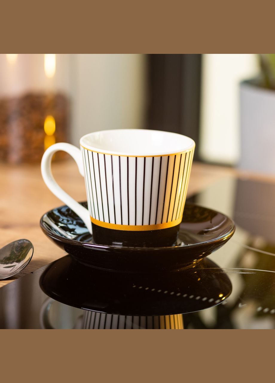 Чашка з блюдцем керамічна 200 мл, vertical Ceramic (323160160)