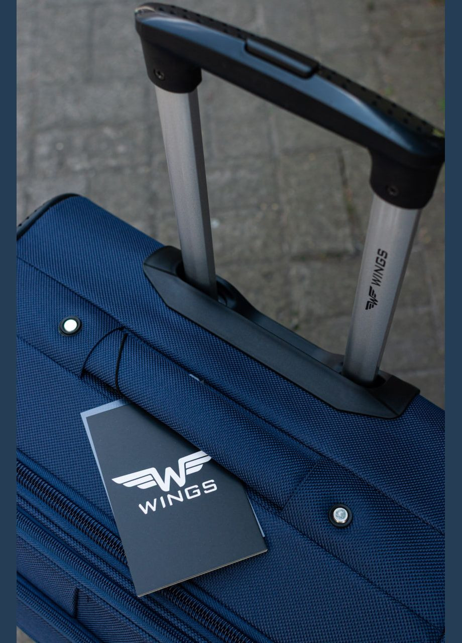 Валіза тканинна 2501 розмір S маленька на 4 колесах, колір чорний Wings 2501/4 (338182662)