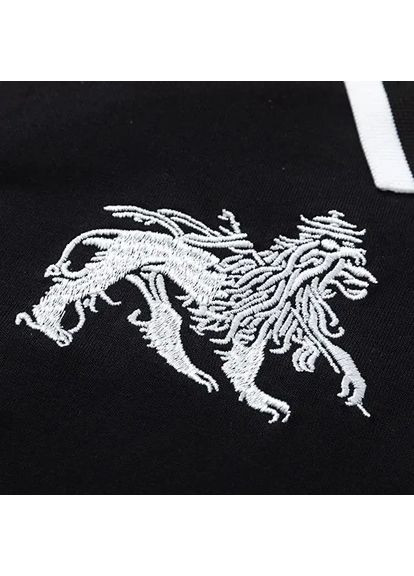 Чорна футболка polo stussy, підліткова футболка чорного кольору No Brand