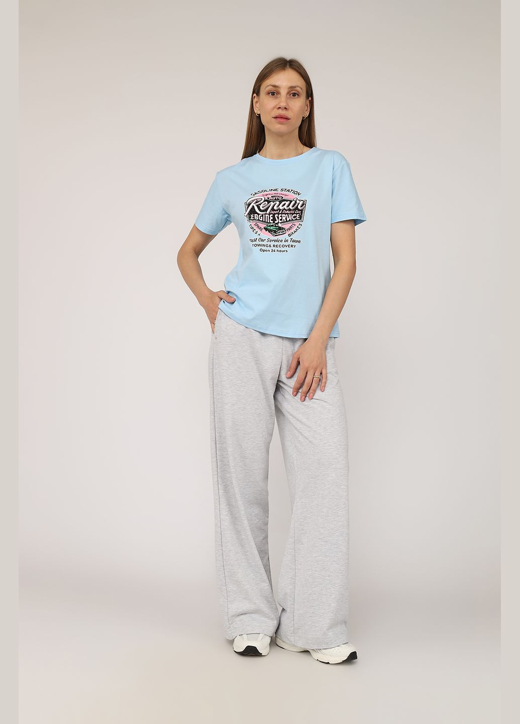 Футболка з коротким рукавом жіноча колір блакитний CB-00275253 Carla Mara - (330223250)