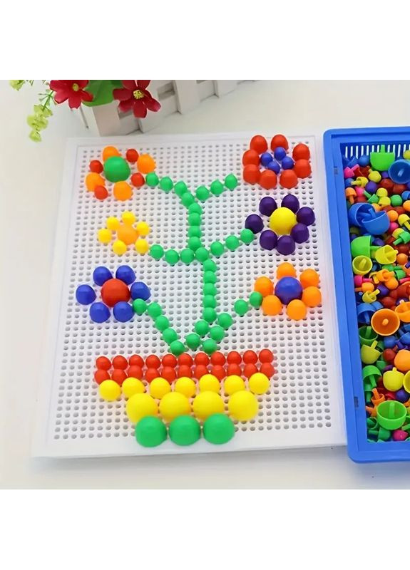 Мозаїка дитяча набір 296 шт з кейсом кришкою ігровим полем та схемами для складання No Brand (363042273)