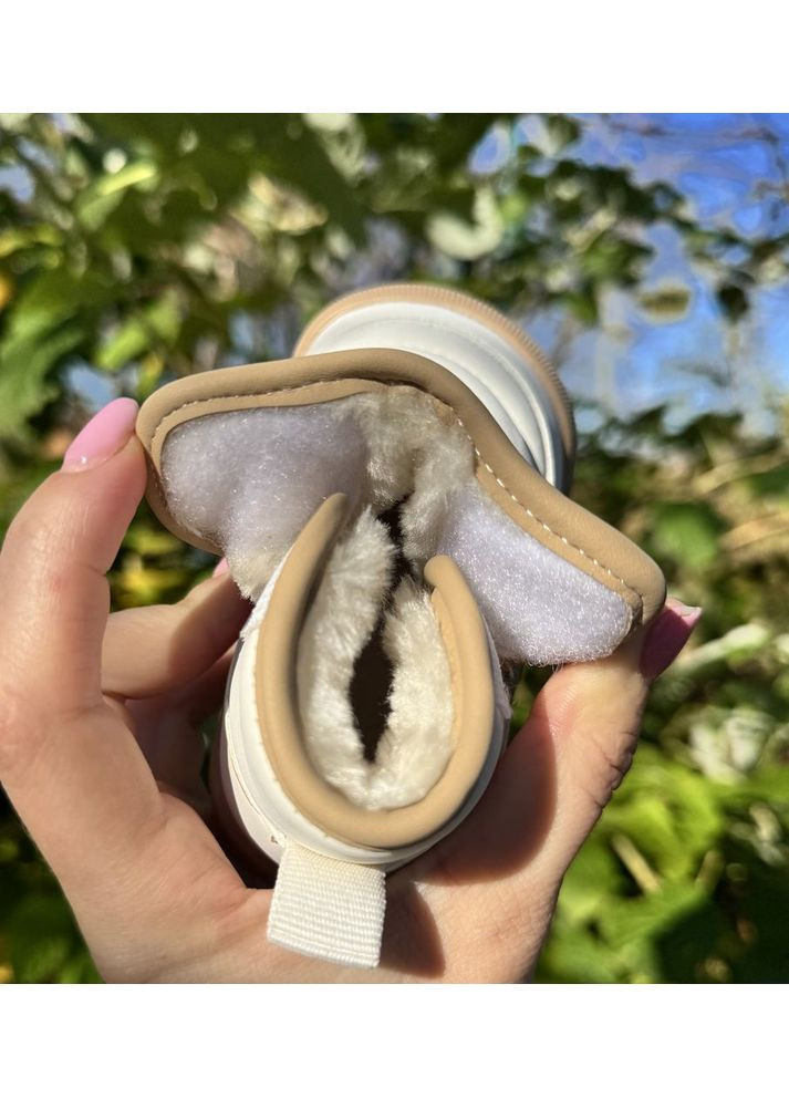 Коричневые зимние ботинки зимние детские с мехом topstar белый No Brand