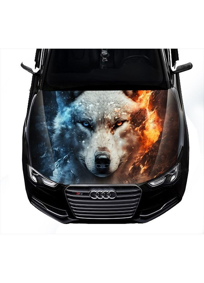 Наклейка на капот 3D TUNING STUDIO Вовк вогонь 1500х1200х0.080мм No Brand (362498352)