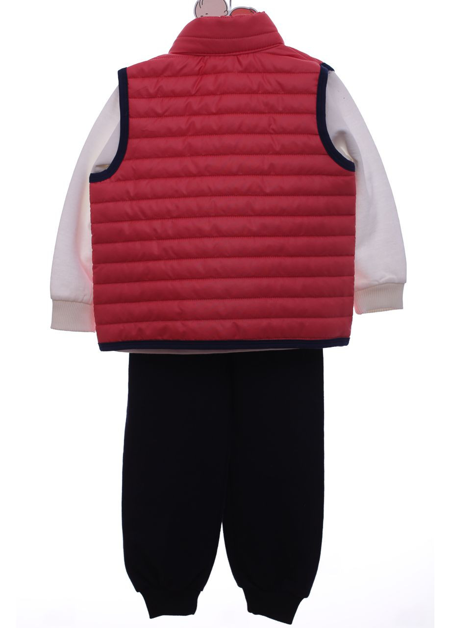 Розовый демисезонный костюм тройка для девочки двунитка с единорожкой терракотовый 98 см (44852) Nazmix