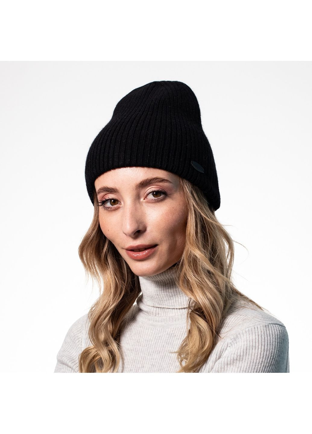 Шапка бини женская шерсть черная ЯРЕМА LuckyLOOK 542-228 (322789432)