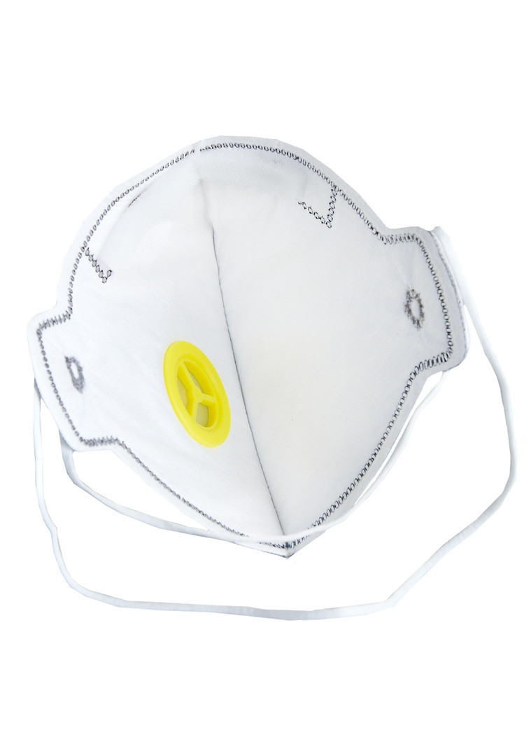 Маска Респіратор Медицинська НйоН FFP2 вугільний з кліпсою 4шаровий з клапаном Сірий (Grey yellow 01) Valve (276070713)
