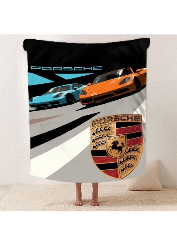 Плед Porsche Дует якісне покривало з 3D-малюнком розмір 80х100 Україна ТД (369659330)