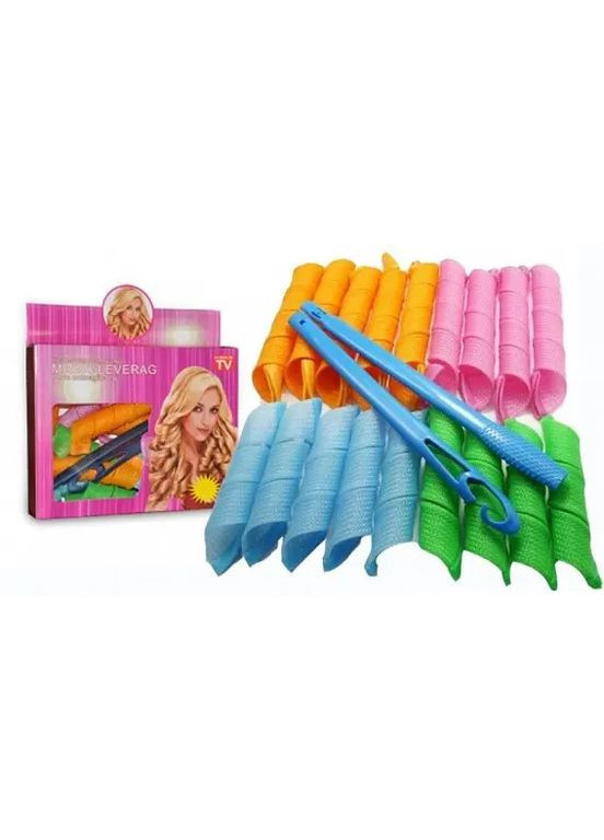 Бигуди спиральные с крючком Magic leverage, 18шт Plus-plus (352745623)