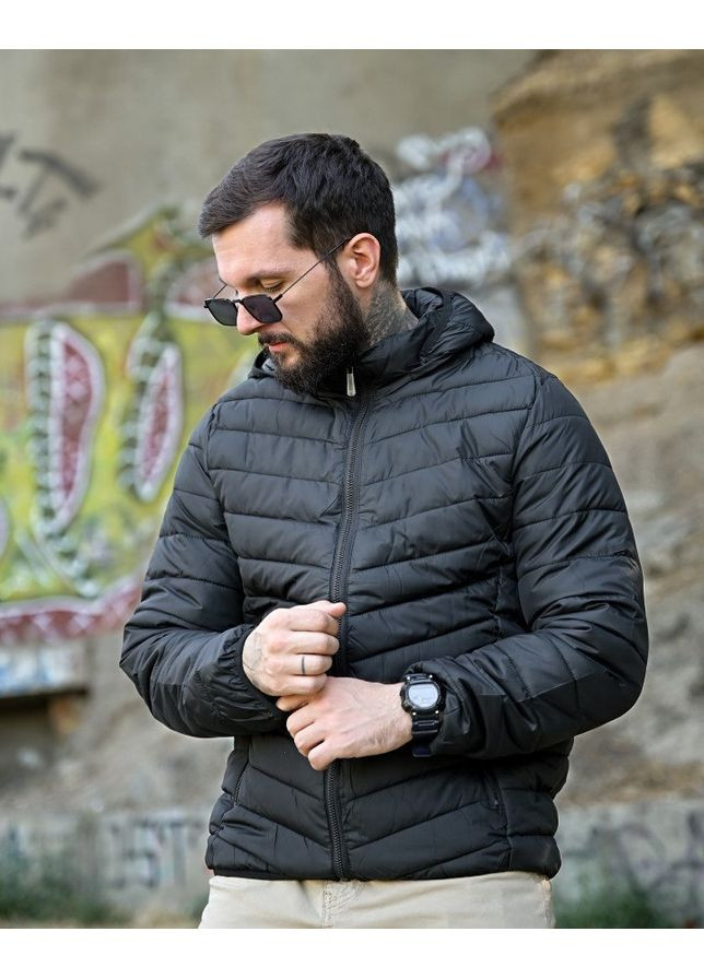 Черная демисезонная мужская куртка vogue black No Brand