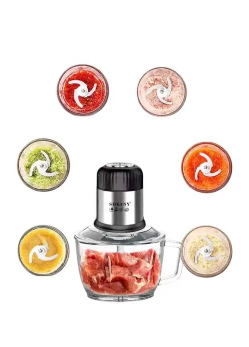 Блендер измельчитель Sokany SK-7025-A чаша 2 л, черный чоппер No Brand (347302779)