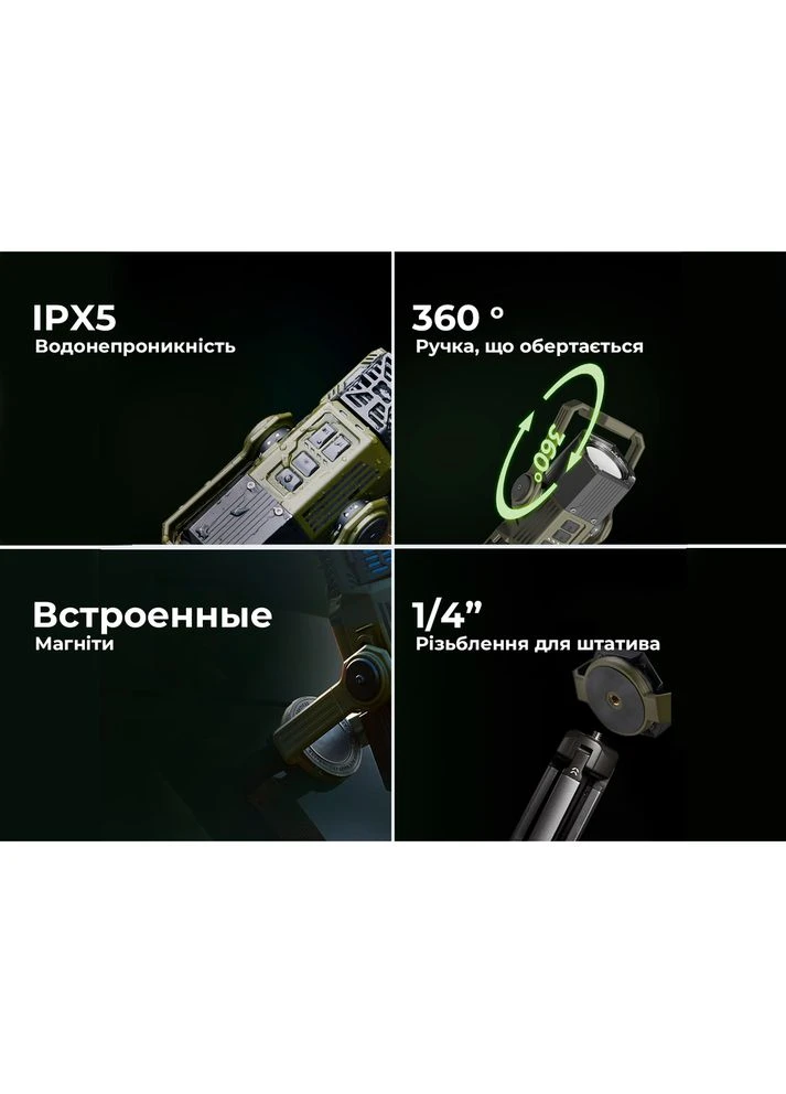 Фумігатор-ліхтар-powerbank кемпінговий Evo Repel, зелений Flextail (386625644)