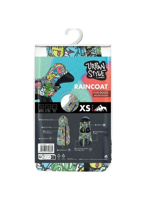 Urban Style Raincoat Multicolour - Дождевик для собак - XS / 30x40-48x34 см Nechay ZOO (390368591)