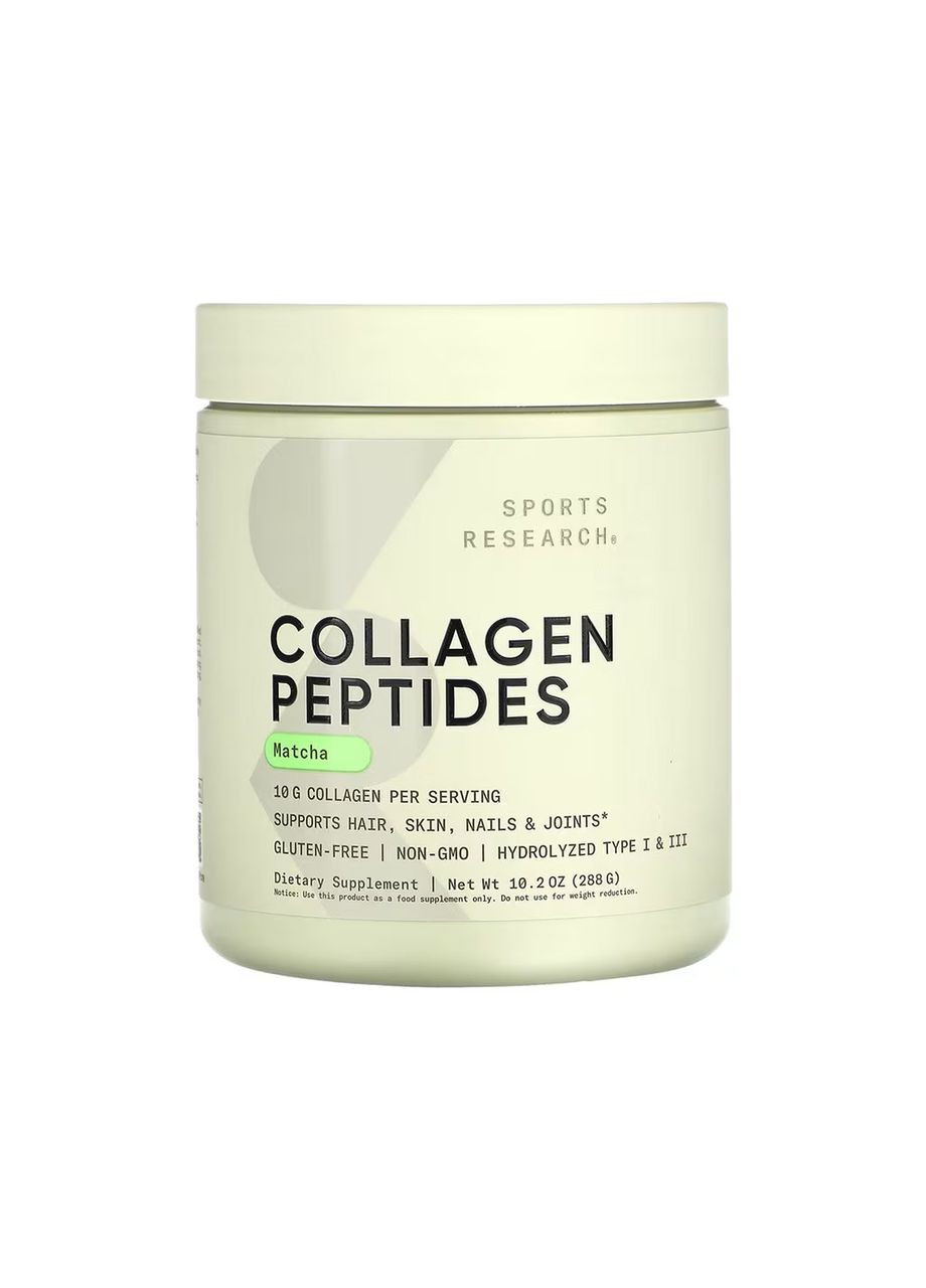 Collagen Peptides Organic Matcha - 288g Green Tea Sport Research (369397739)