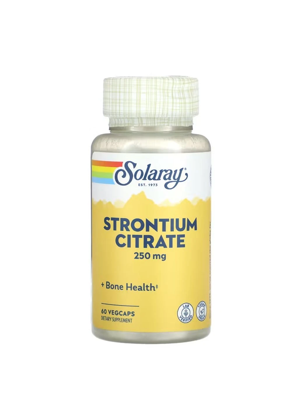 Оригінал! Strontium Citrate 250mg - 60 vcaps Solaray (397589799)