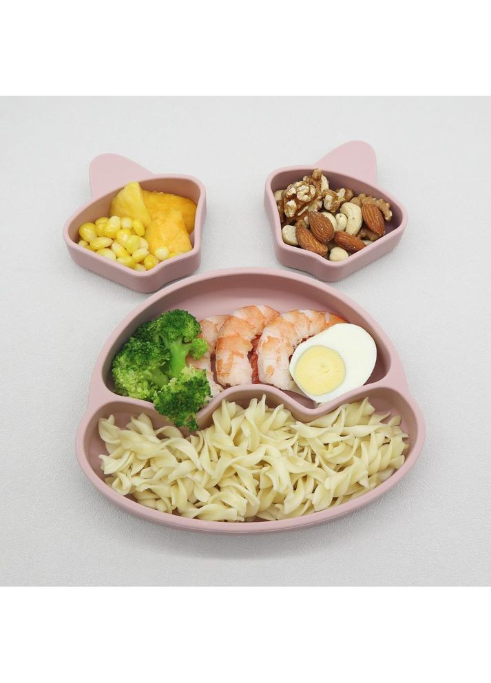 Набір силіконового дитячого посуду для прикорму на присосках із харчового силікону No Brand (362712341)