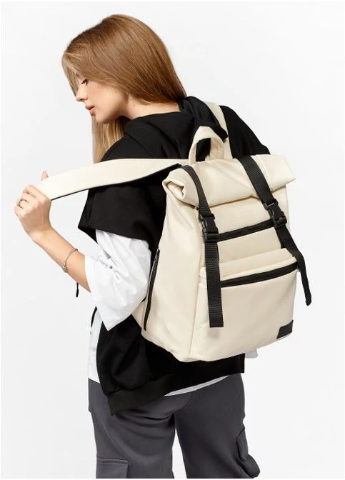 Рюкзак жіночий ролл RollTop Zard молочний 41х30x16см Sambag (399207340)