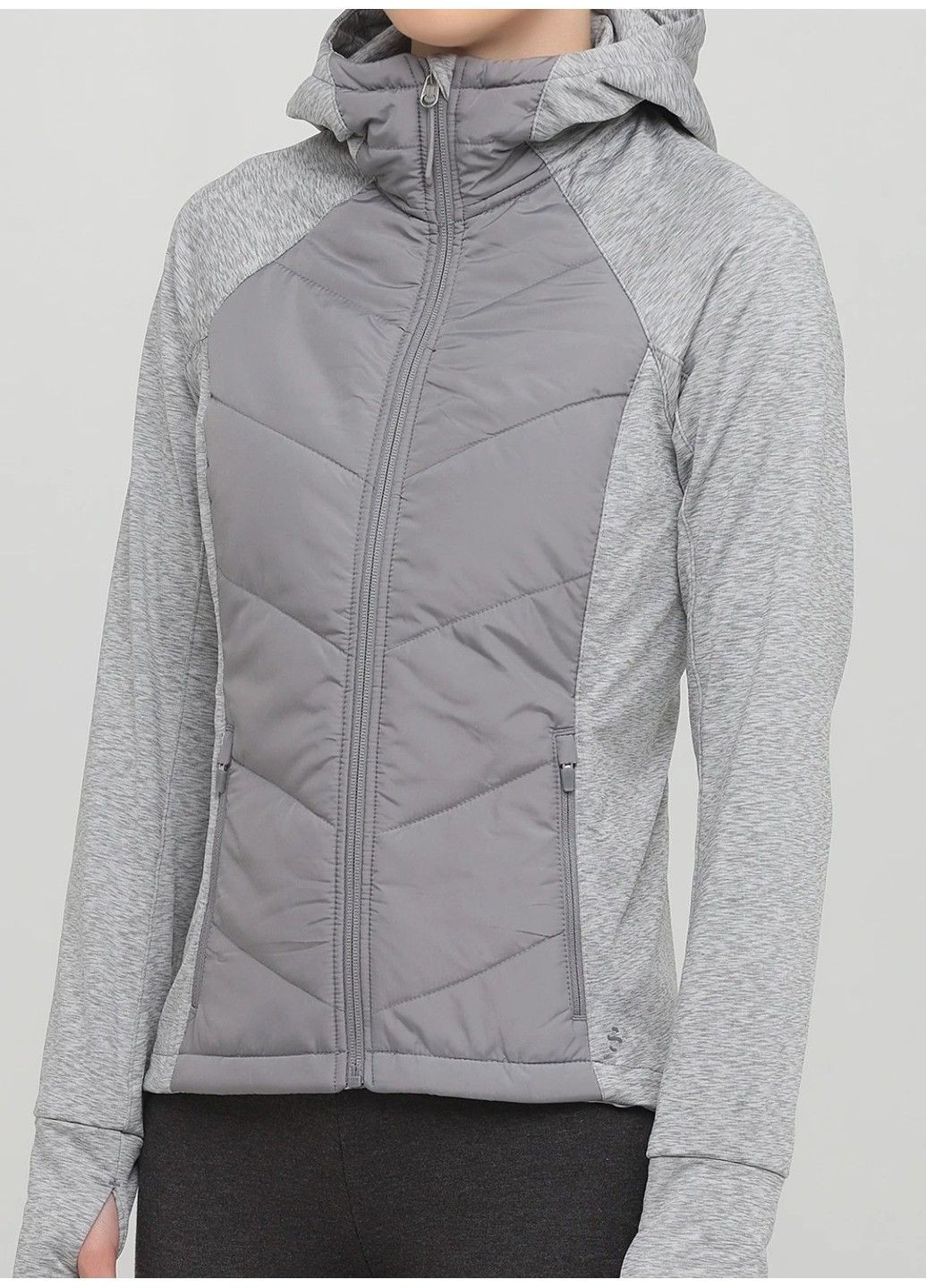 Сіра демісезонна жіноча спортивна куртка н&м (56650) м сіра H&M