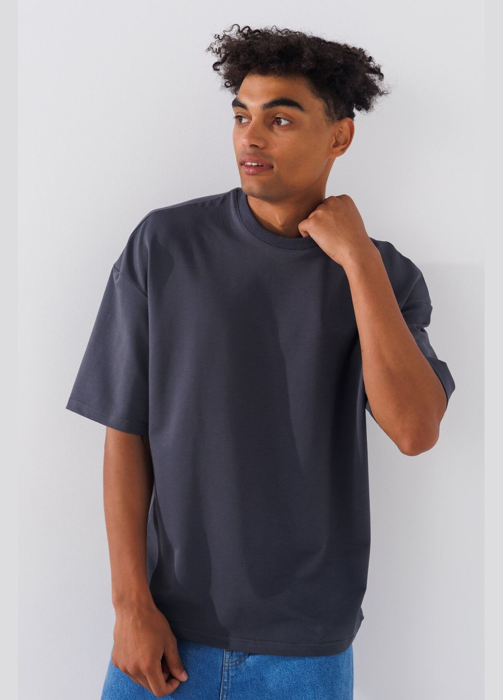 Графитовая футболка однотонная мужская mtc02301 графитовый shop (2000990750556) LAWA