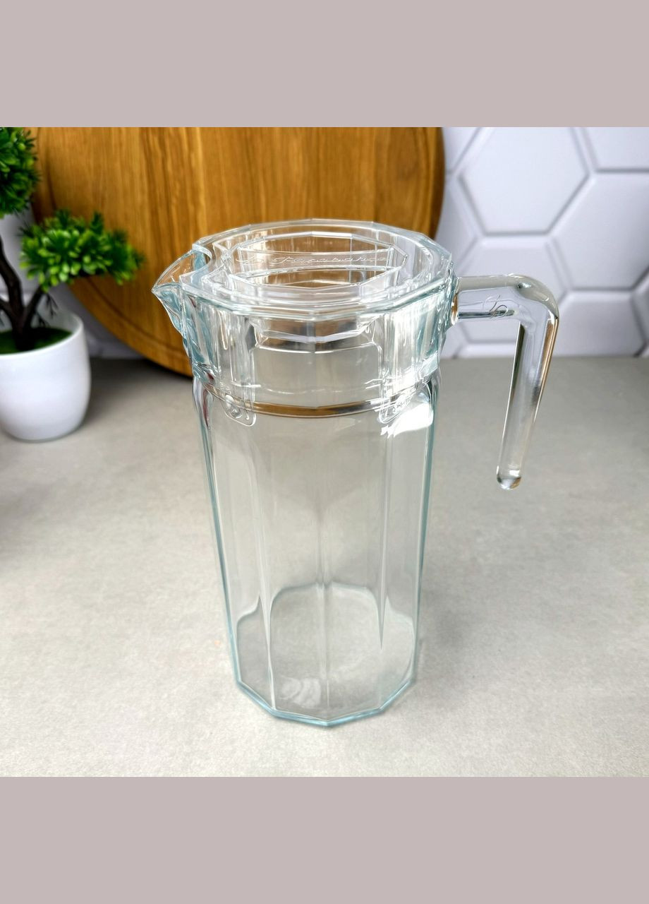 Глечик гранований із прозорою кришкою Кошем 1,4 л Pasabahce (303212697)