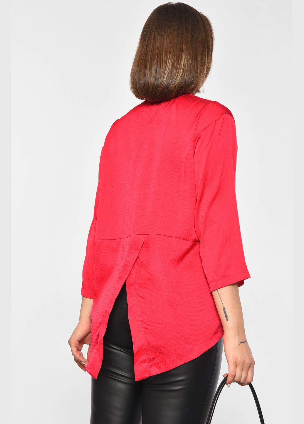 Розовая блуза женская розового цвета с баской Let's Shop