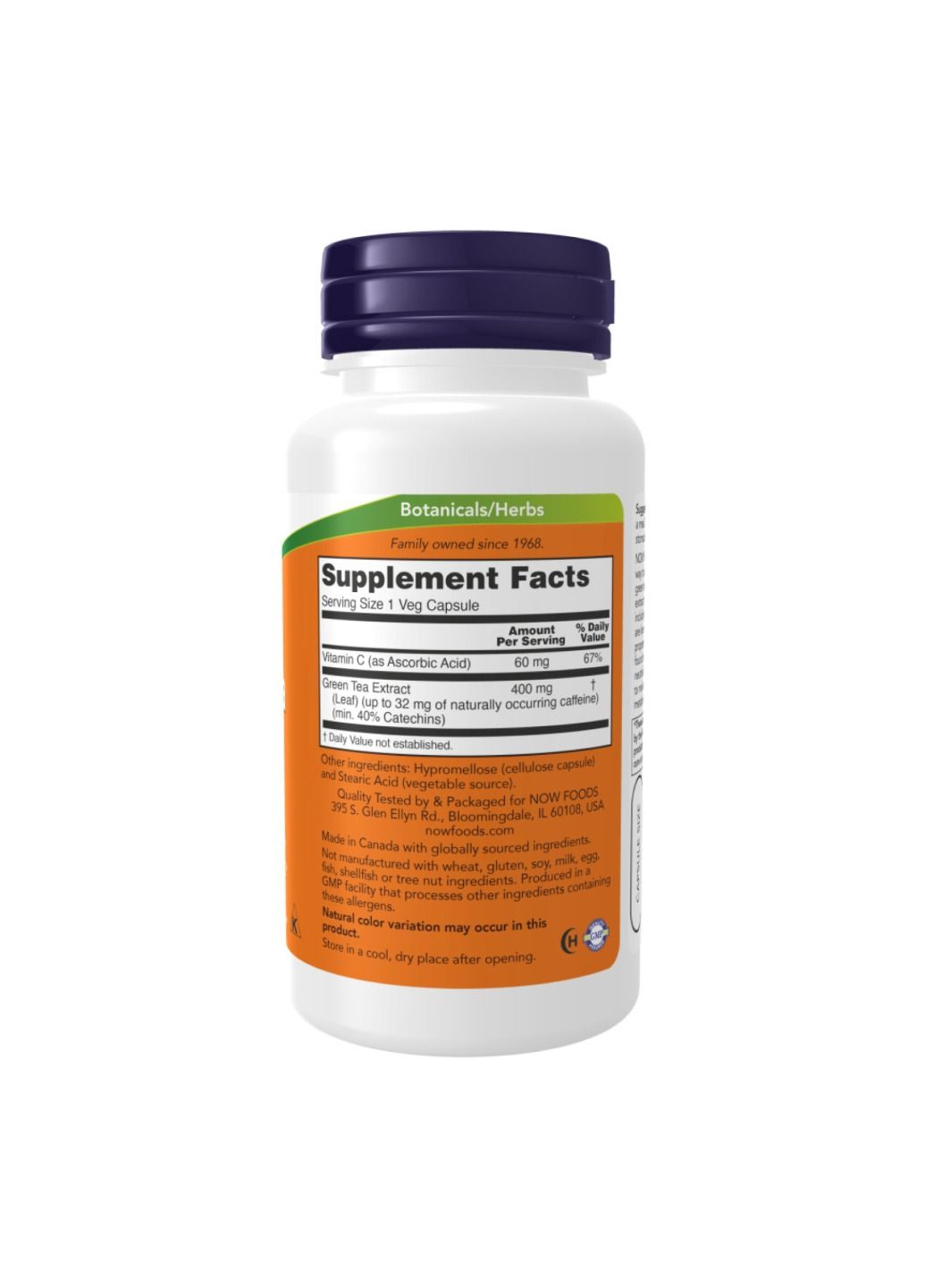 Добавка Green Tea Extract 400mg - 100 vcaps Now Foods (330105590)