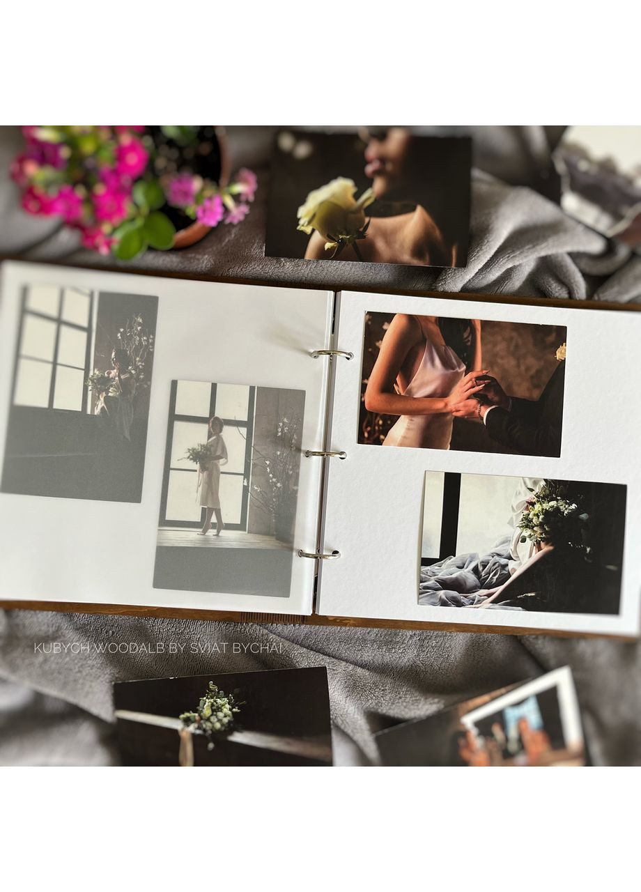 Семейный фотоальбом с деревом и надписью "Наши воспоминания живут здесь" | фотоальбом с бумажными страницами на подарок, юбилей No Brand (370386877)