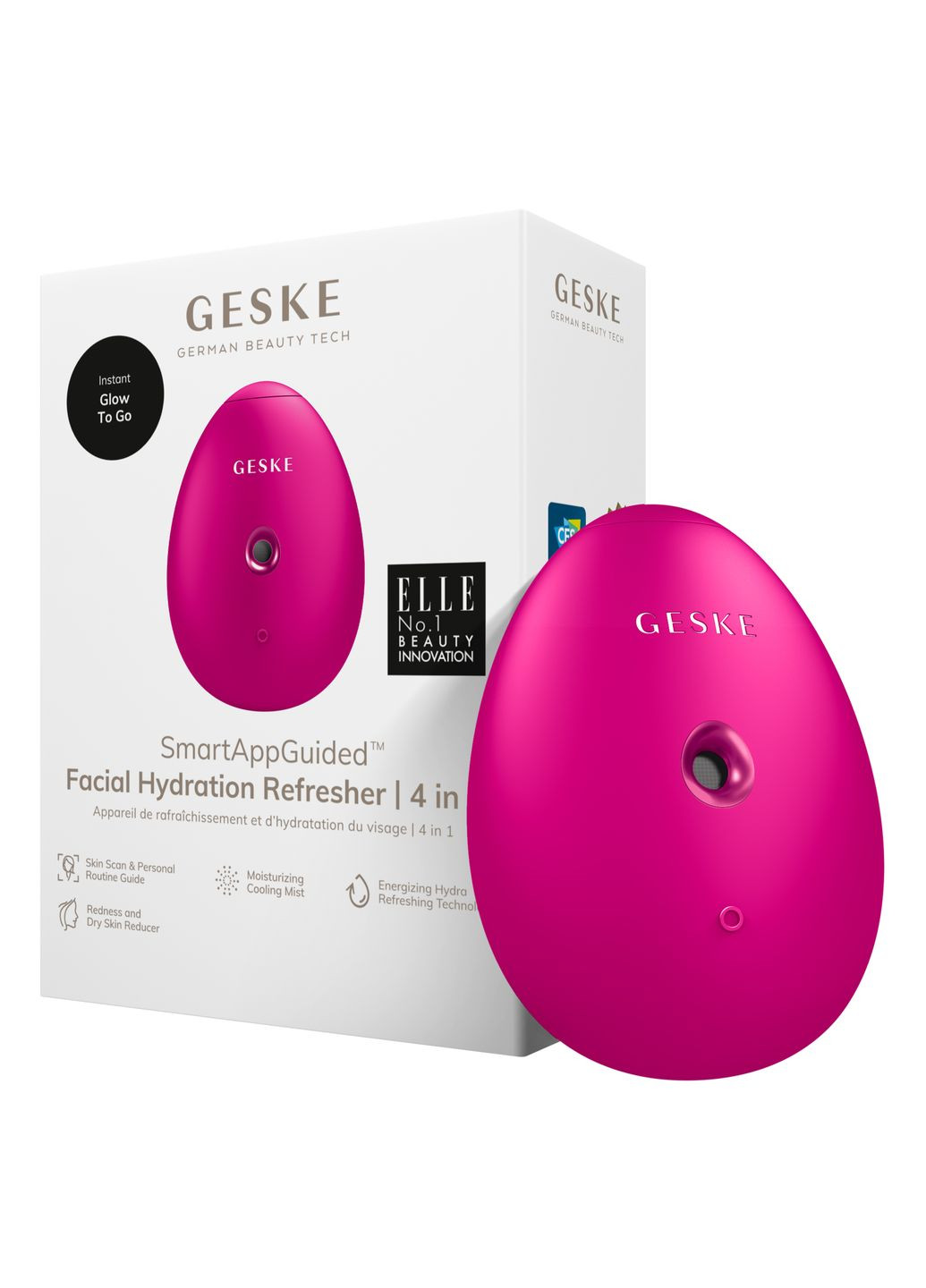 Електронний освіжувач для зволоження обличчя Facial Hydration Refresher 4в1 magenta GESKE (341526215)