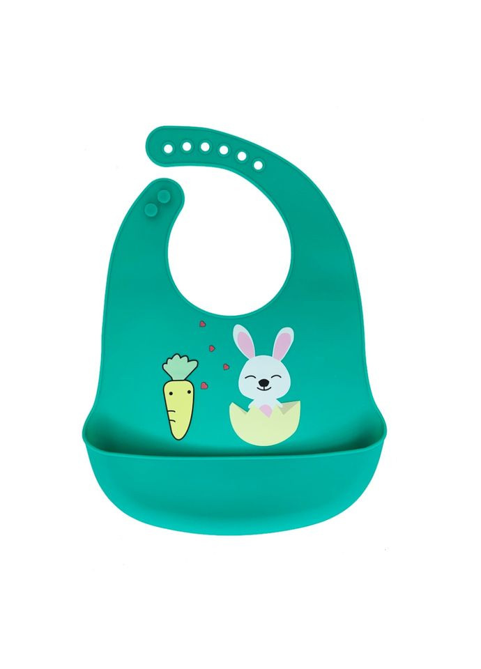 Слюнявчик силиконовый "Зайка" MGZ 0611(Green) с карманом Megazayka (364543407)