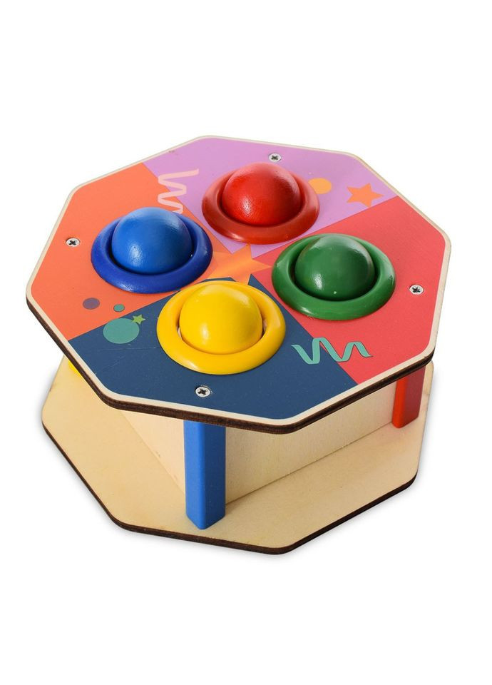 Дерев'яна іграшка стукачка "Шестигранник" MD 1682F, молоток Limo Toy (364847619)