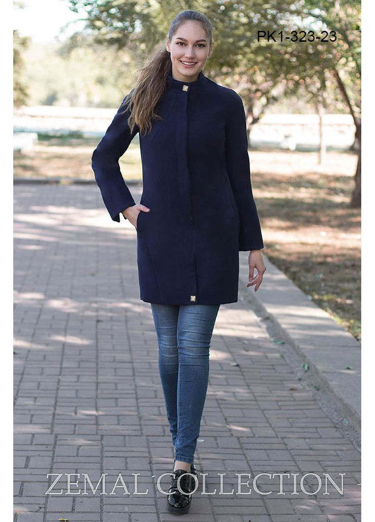 Синее демисезонное Пальто Zemal
