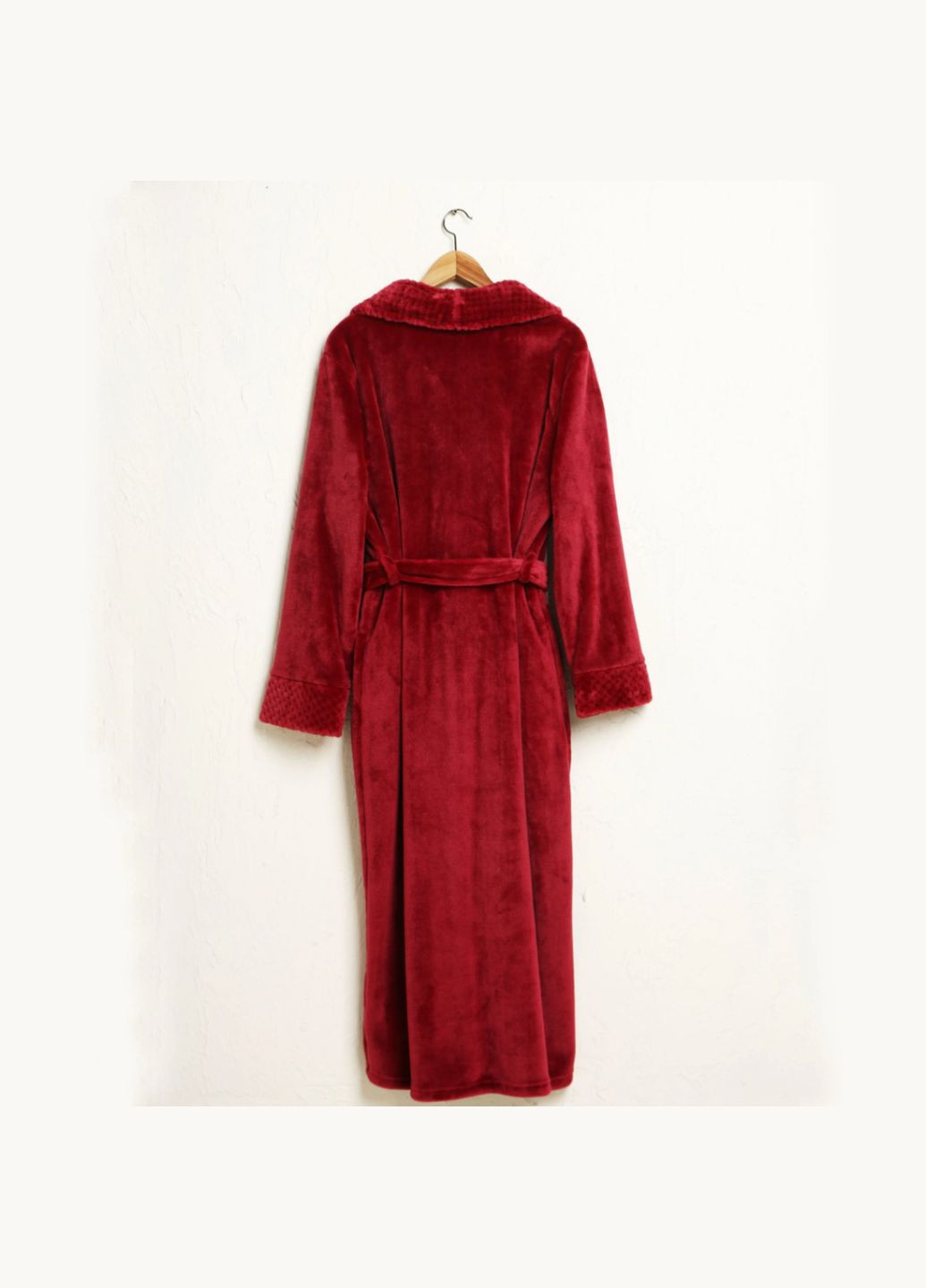 Халат длинный женский теплый махровый халат для дома сауны бани No Brand Халат банний домащній рожевий (346123668)