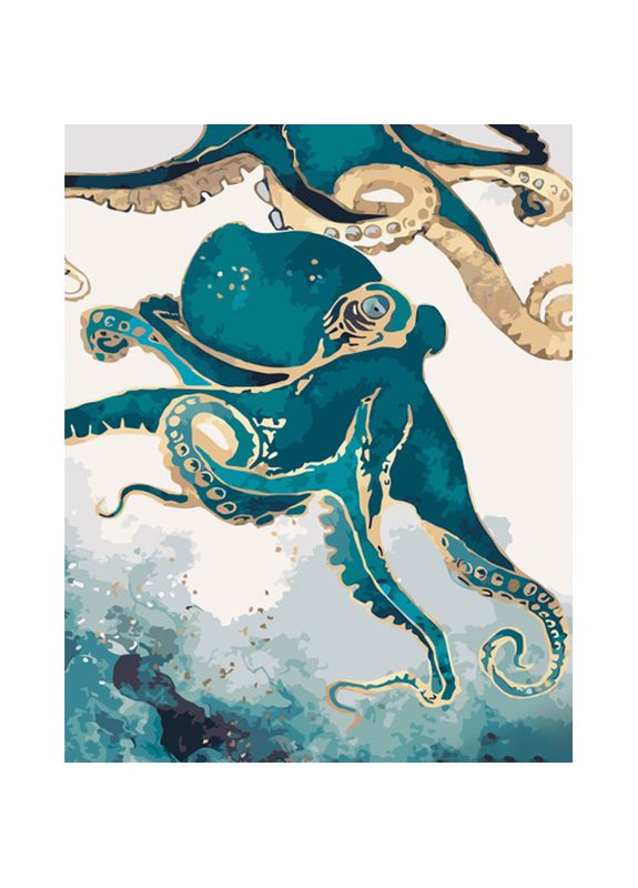 Картина за номерами для дорослих Яскраві восьминіги акрилова з лаком см Strateg (362434569)