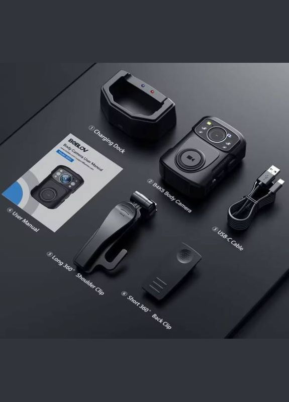 Боди камера B4K5, GPS, 128GB (1254) Boblov (334888566)