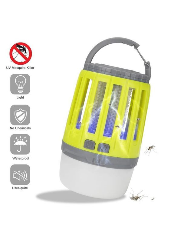 Лампа приманка для комах SS-2502 акумуляторна + Ліхтар кемпінговий Салатовий VHG (360771891)