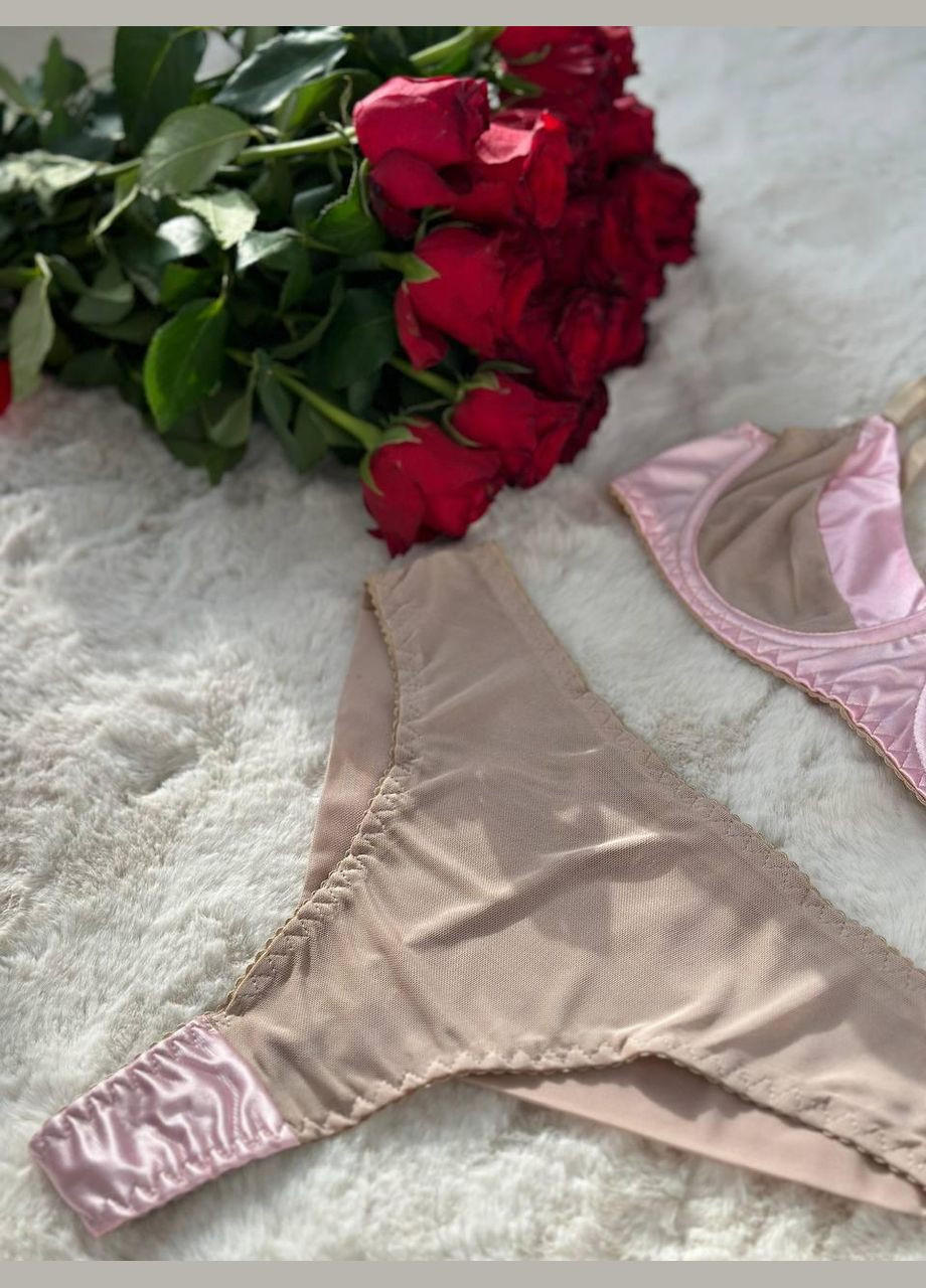 Розовый демисезонный женский комплект нижнего белья No Brand