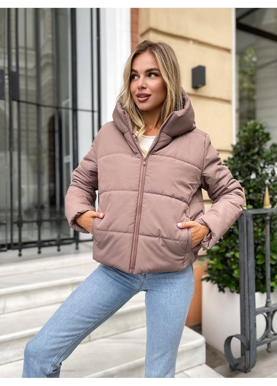 Кофейная демисезонная куртка плащевка синтепон 200 топ качество No Brand