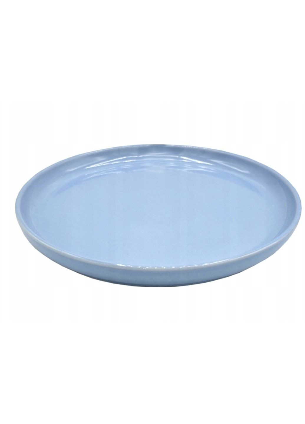 Тарілка керамічна пласка з бортами 25,5х25,5х2,5 см блакитний Nature (322999090)