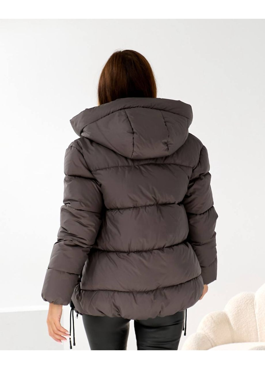 Кофейный зимний Пуховик No Brand