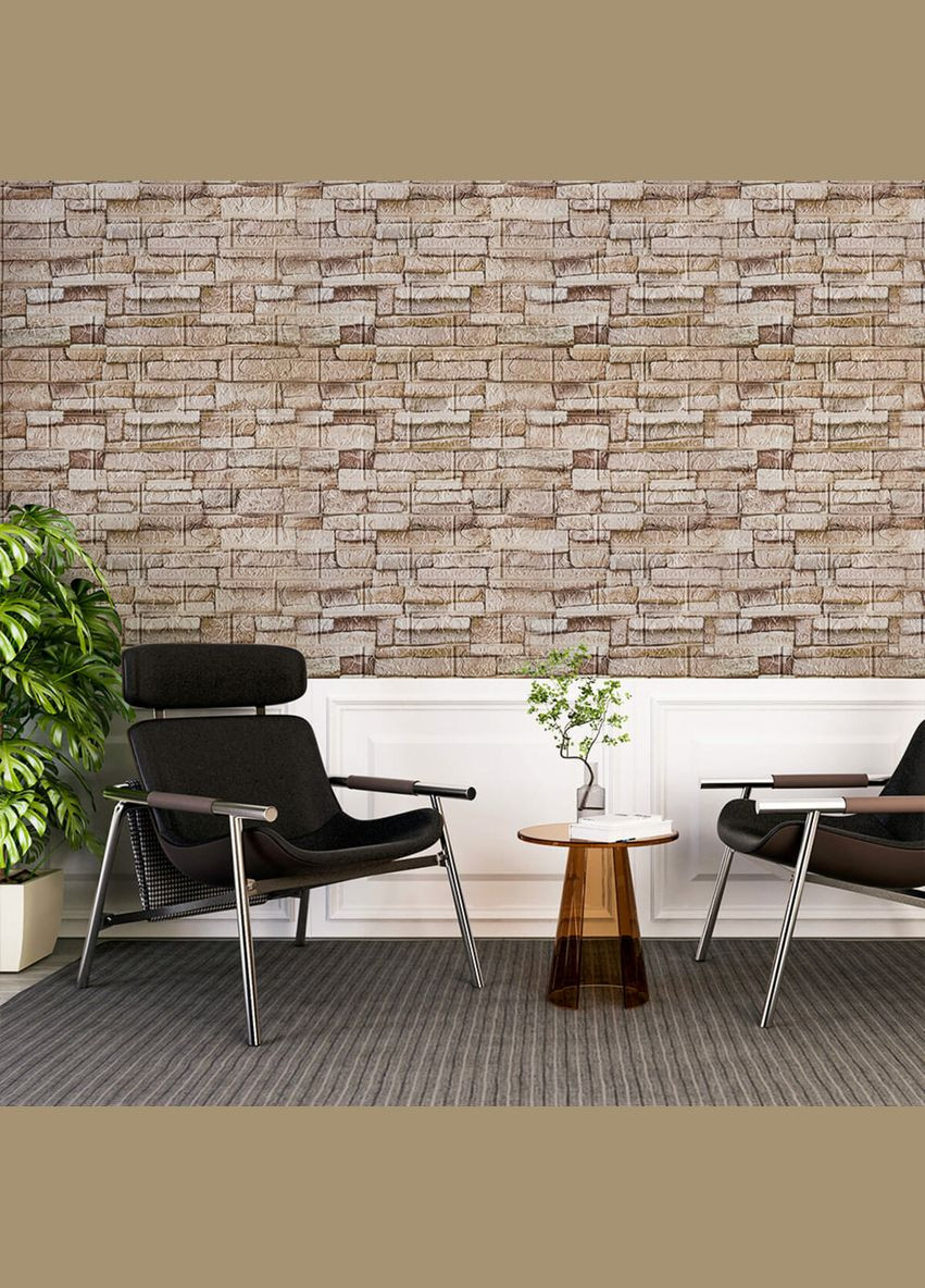 Самоклеящаяся 3D панель под бежевый кирпич екатеринослав 700х770х3мм (344-3) SW-00001383 Sticker Wall (278314582)