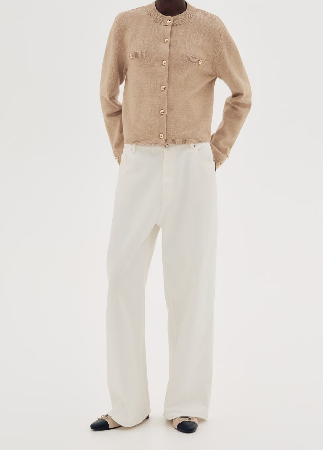 Бежевый демисезонный кардиган H&M