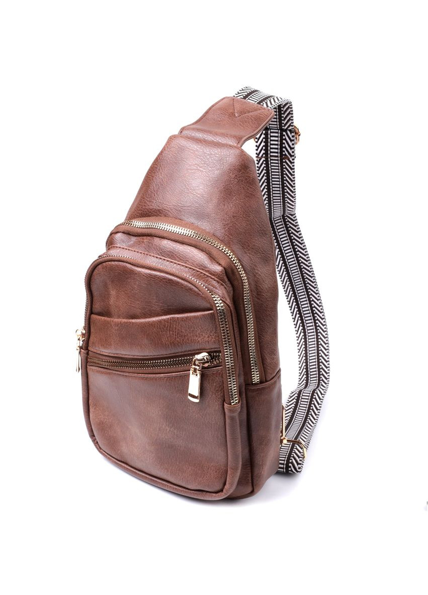 Слинг сумка из экокожи с регулируемым ремешком вертикальная коричневая (sku_22760) No Brand (329853405)