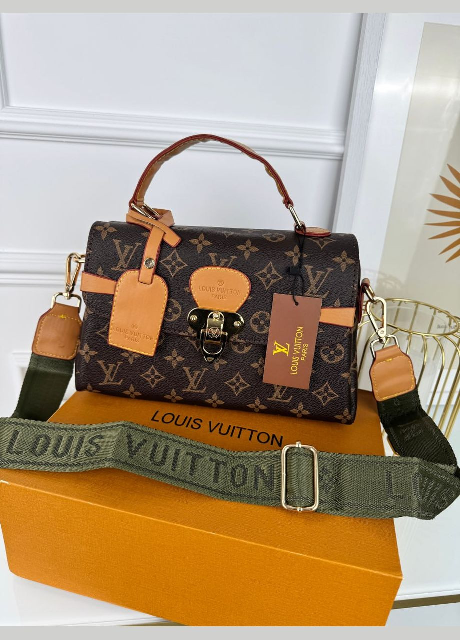 Жіноча сумка Луї Вітон великий саквояж (коричневий+хакі) No Brand (322560196)