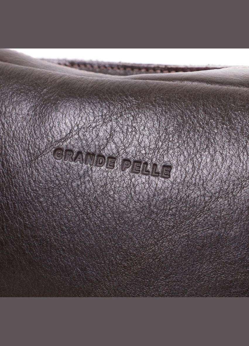 Прямоугольная сумка бананка из качественной натуральной кожи 22575 Коричневый Grande Pelle (331913499)