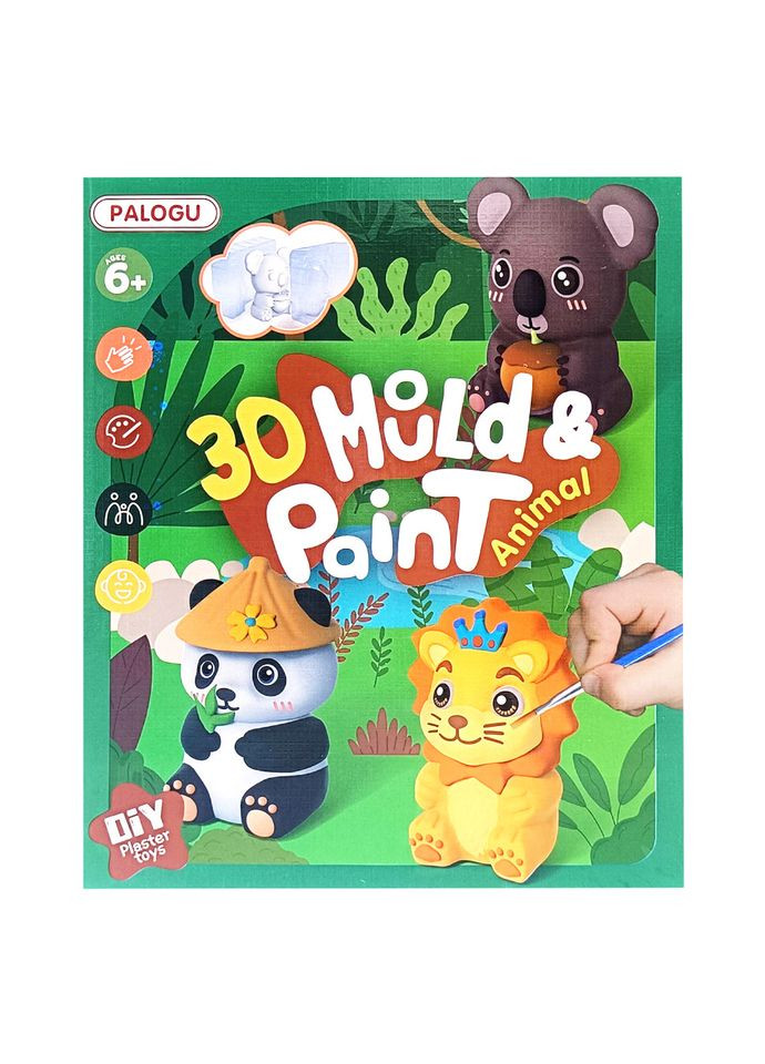 Набір для творчості Гіпсова розмальовка "Animal" S138-32 гіпс, форми, фарби Bambi (334148420)