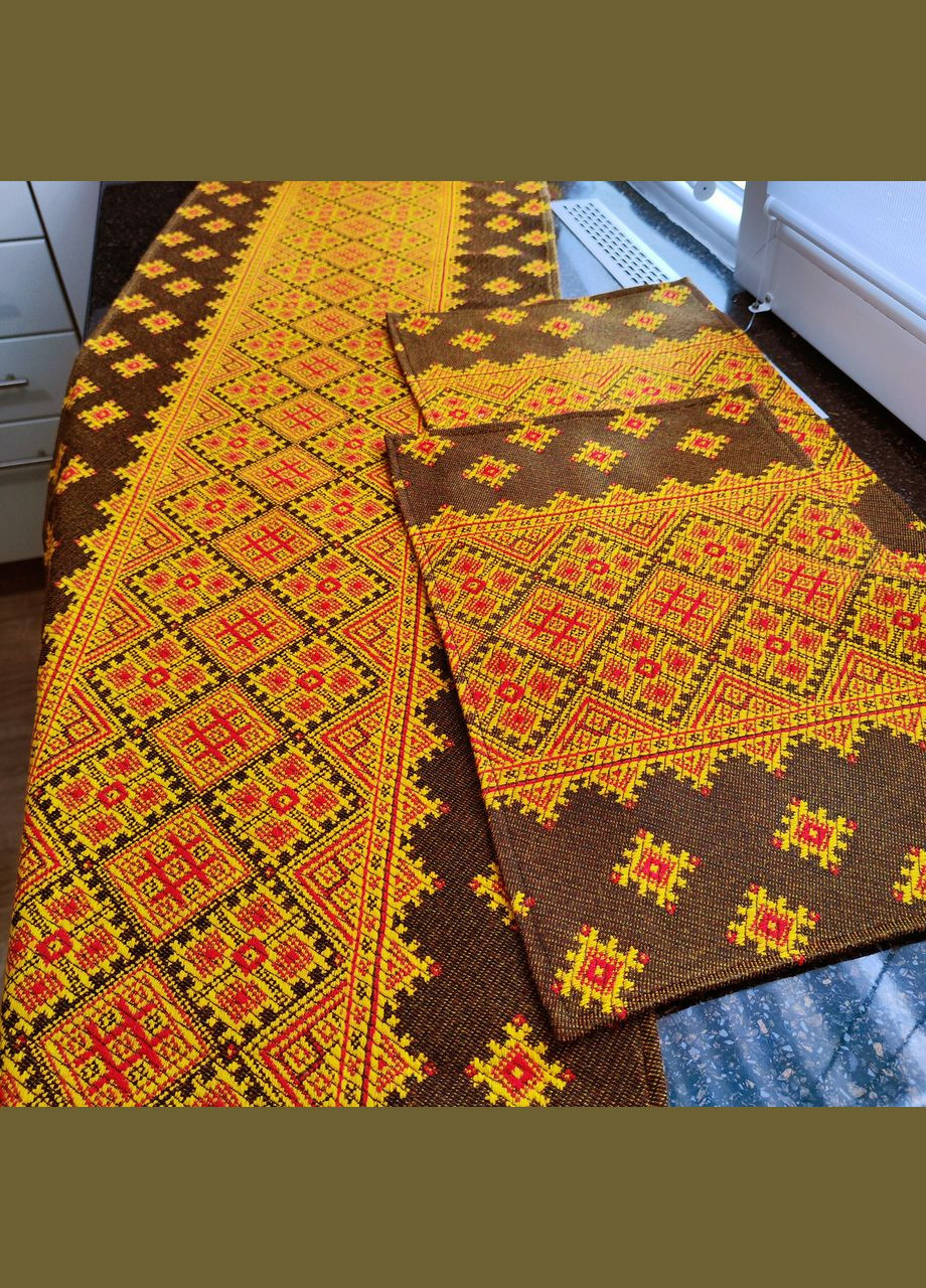 Салфетки на стол под тарелки набор из 2 штук в национальном украинском стиле Карпаты 26х40 Maystat (305390092)