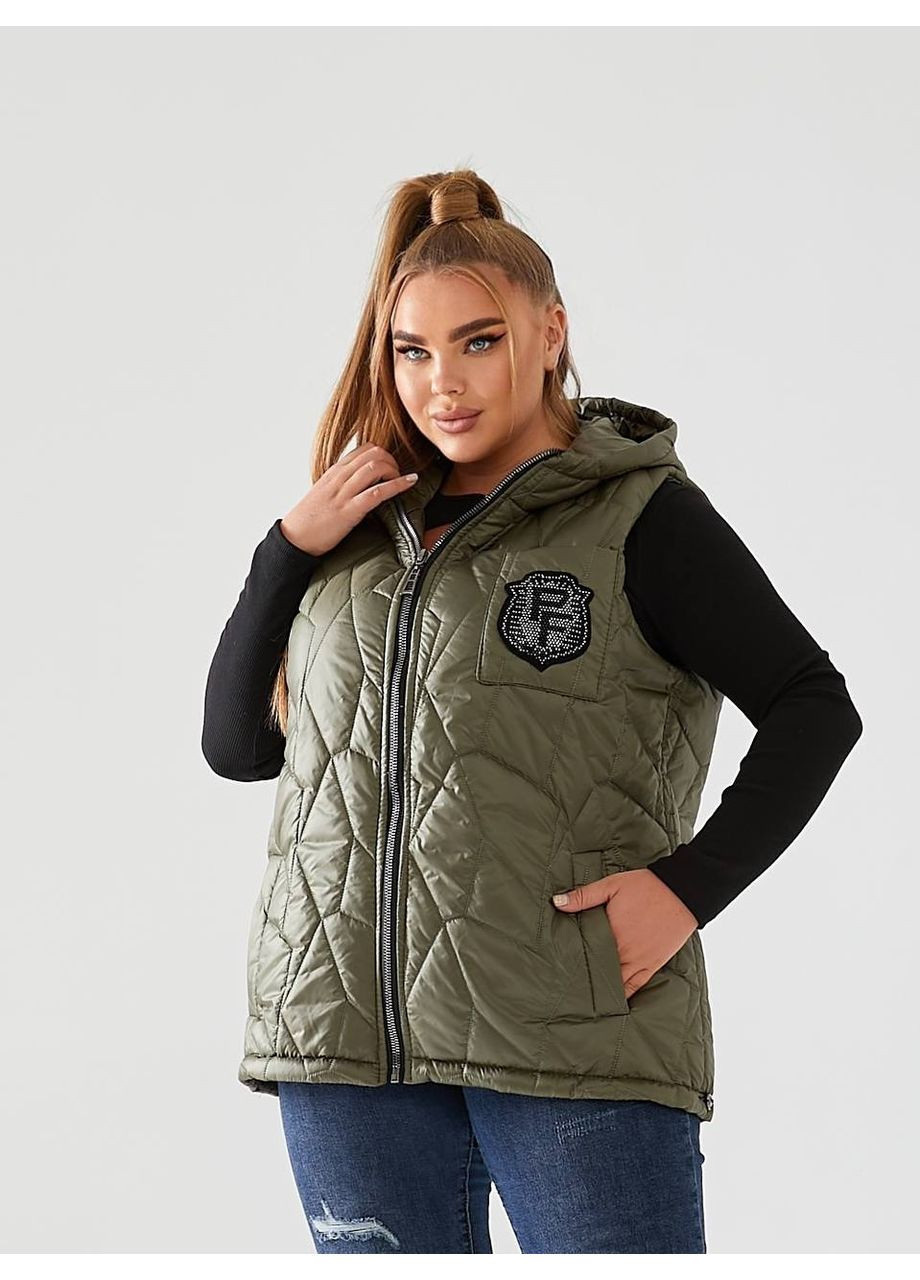 Женская жилетка с капюшоном цвет черный New Trend (304647671)