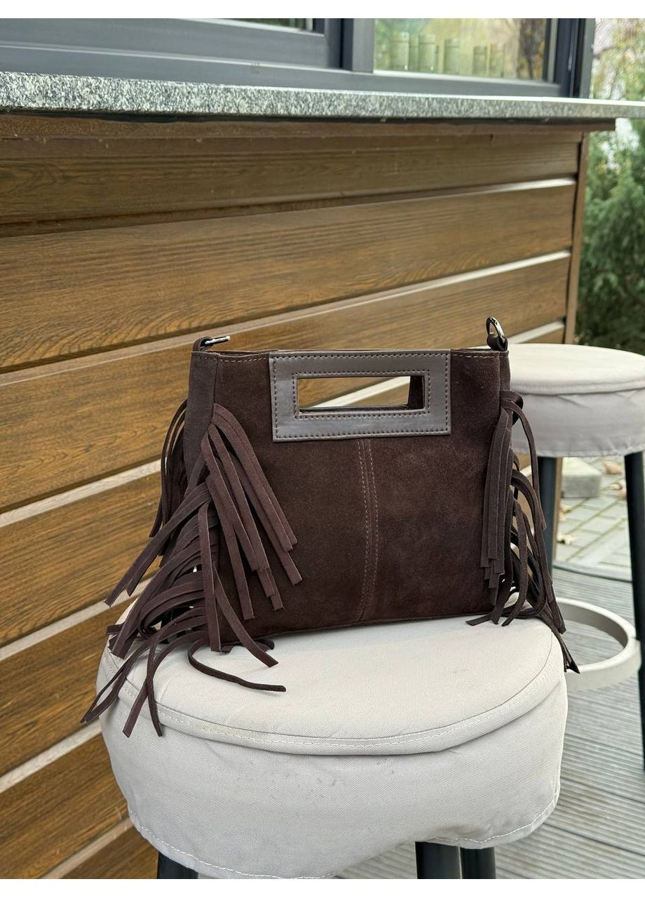 Сумка-клатч с бахромой из натуральной замши. Vishnya (371761483)