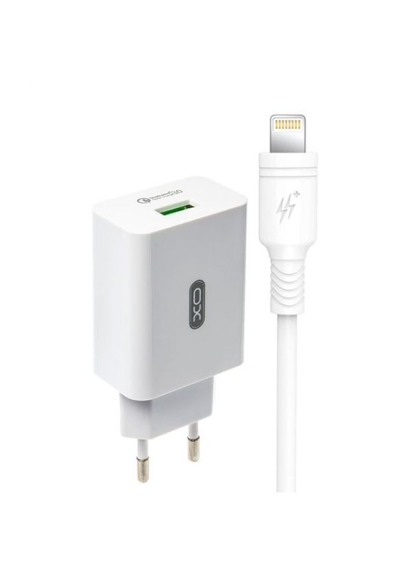Сетевое зарядное устройство L36 адаптер 1USB/QC3.0/3А + Lightning white XO (333827828)