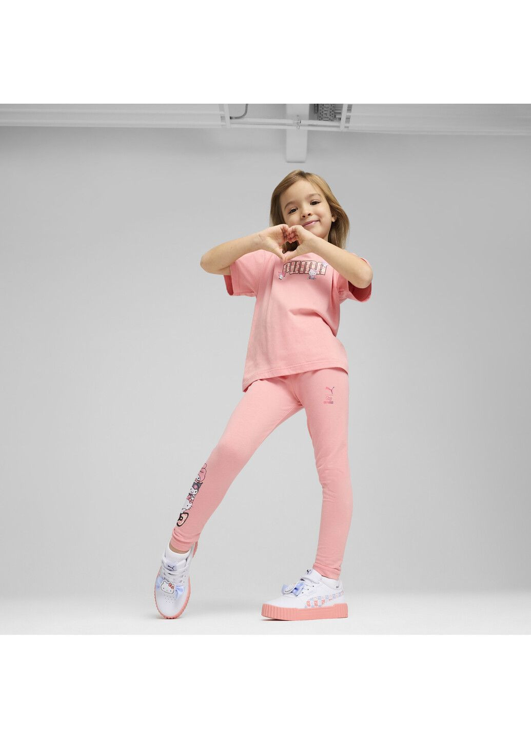 Розовые демисезонные детские леггинсы x hello kitty and friends high-waist leggings kids Puma