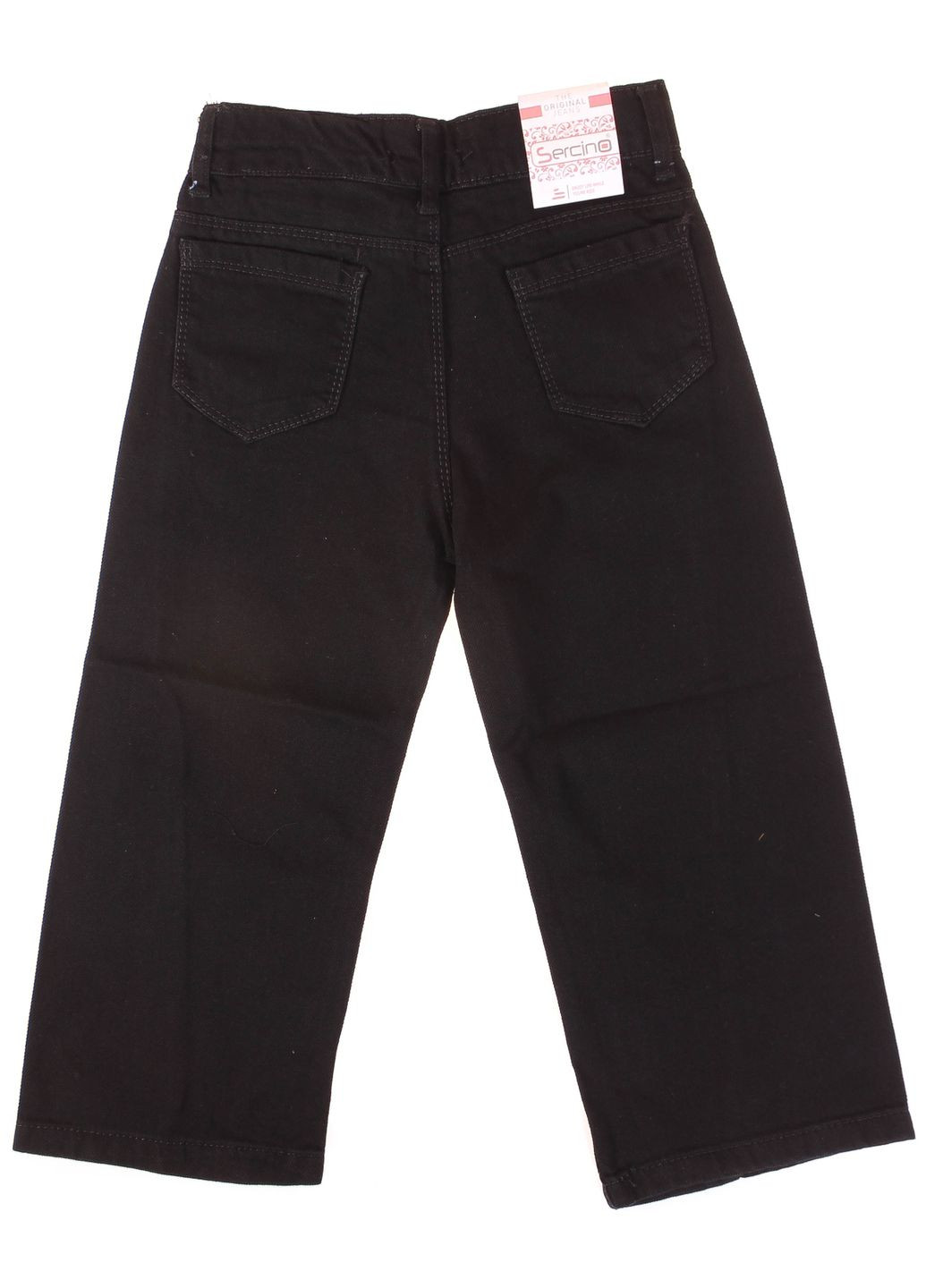 Черные демисезонные брюки джинсовые 59013 Sercino